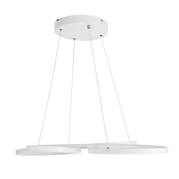 GloboStar® BUTTERFLY 61392 Κρεμαστό Φωτιστικό Οροφής Design LED CCT 75W 8400lm 300° AC 220-240V - Εναλλαγή Φωτισμού μέσω Τηλεχειριστηρίου All In One Ψυχρό 6000k+Φυσικό 4500k+Θερμό 2700k Dimmable Μ71 x Π52 x Υ4cm - Λευκό - 3 Years Warranty | 129,03 €