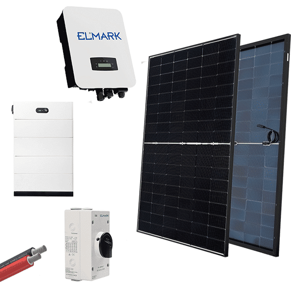 HYBR. SOLAR SYSTEM 3P/10kW 430W PANELS WITH BATT.