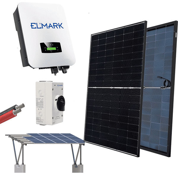 ON GRID SOLAR SYSTEM SET 3P/8KW+CARPORT STRUCTURE