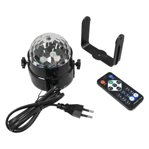 GloboStar® 79601-1 LED Party Disco Μπάλα με Περιστρεφόμενα Φωτορυθμικά Εφέ Πολύχρωμη RGB 15W με Sound Control Activated Εφέ και με Ασύρματο Χειριστήριο AC 230V IP20 Μ11 x Π8.6 x Υ13cm | 14,86 €