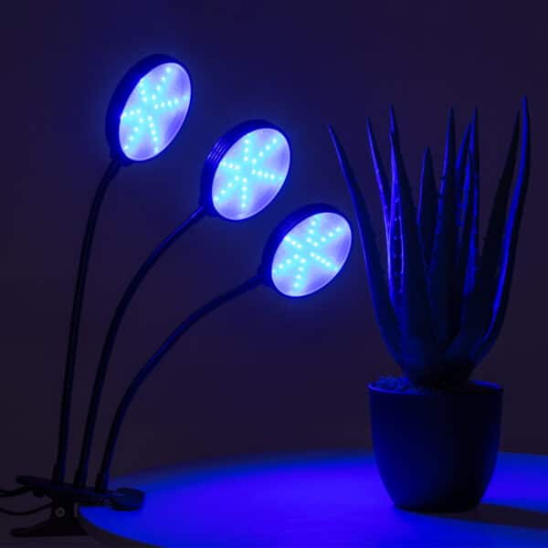 GloboStar® 79652 Grow Light Full Spectrum LED Φωτιστικό Ανάπτυξης Φυτών Γλάστρας με 3 Κινούμενες Κεφαλές & Βάση Clip SMD 2835 15W 160° DC 5V IP20 με Dimmer & Timer Εσωτερικού Χώρου για Κάλυψη Επιφάνειας 1m x 1m Πλήρους Φάσματος Φωτισμού | 28,95 €