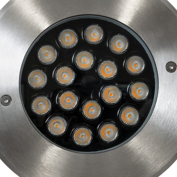 GloboStar® UNDERGROUND-SINA 90571 Χωνευτό Φωτιστικό Σποτ Δαπέδου LED 18W 1620lm 15° DC 24V Αδιάβροχο IP68 Φ20 x Υ11cm Θερμό Λευκό 2700K - Ανοξείδωτο Ατσάλι - 3 Χρόνια Εγγύηση | 43,43 €