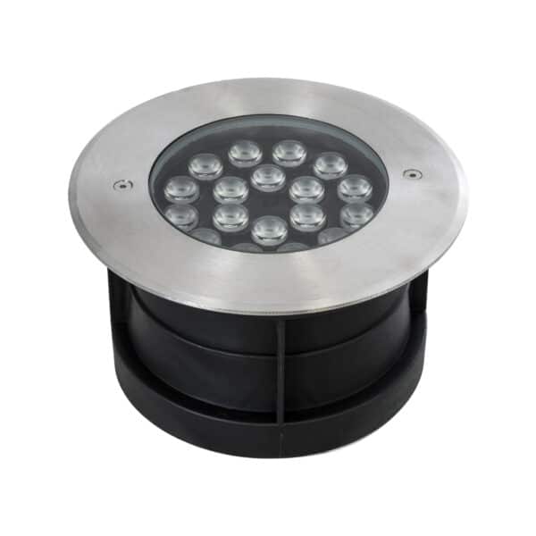 GloboStar® UNDERGROUND-SINA 90571 Χωνευτό Φωτιστικό Σποτ Δαπέδου LED 18W 1620lm 15° DC 24V Αδιάβροχο IP68 Φ20 x Υ11cm Θερμό Λευκό 2700K - Ανοξείδωτο Ατσάλι - 3 Χρόνια Εγγύηση | 43,43 €