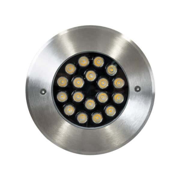 GloboStar® UNDERGROUND-SINA 90572 Χωνευτό Φωτιστικό Σποτ Δαπέδου LED 18W 1710lm 15° DC 24V Αδιάβροχο IP68 Φ20 x Υ11cm Φυσικό Λευκό 4500K - Ανοξείδωτο Ατσάλι - 3 Χρόνια Εγγύηση | 43,42 €