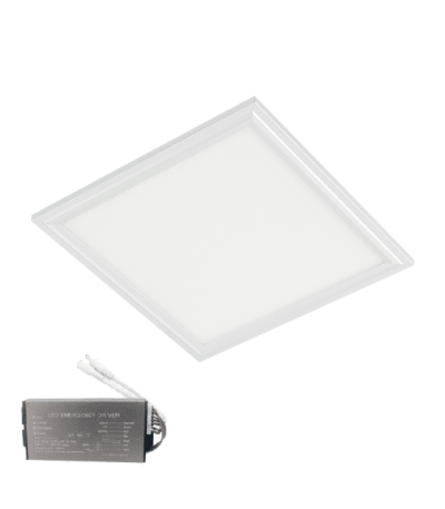 LED PANEL 40W 6500K 595x595mm WHITE FRAMEIP54+EMERGENCY KIT