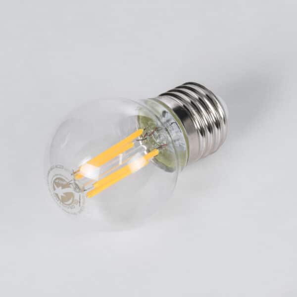 GloboStar® 99004 Λάμπα LED Long Filament E27 G45 Γλομπάκι 4W 400lm 360° AC 220-240V IP20 Φ4.5 x Υ7.5cm Θερμό Λευκό 2700K με Διάφανο Γυαλί - Dimmable - 3 Years Warranty | 4,22 €