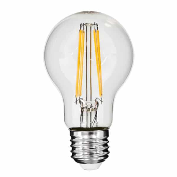 GloboStar® 99007 Λάμπα LED Long Filament E27 A60 Γλόμπος 8W 800lm 360° AC 220-240V IP20 Φ6 x Υ10.5cm Θερμό Λευκό 2700K με Διάφανο Γυαλί - Dimmable - 3 Χρόνια Εγγύηση | 5,93 €