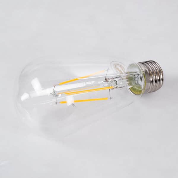 GloboStar® 99016 Λάμπα LED Long Filament E27 ST64 Αχλάδι 8W 800lm 360° AC 220-240V IP20 Φ6.4 x Υ14cm Θερμό Λευκό 2700K με Διάφανο Γυαλί - Dimmable - 3 Years Warranty | 6,93 €