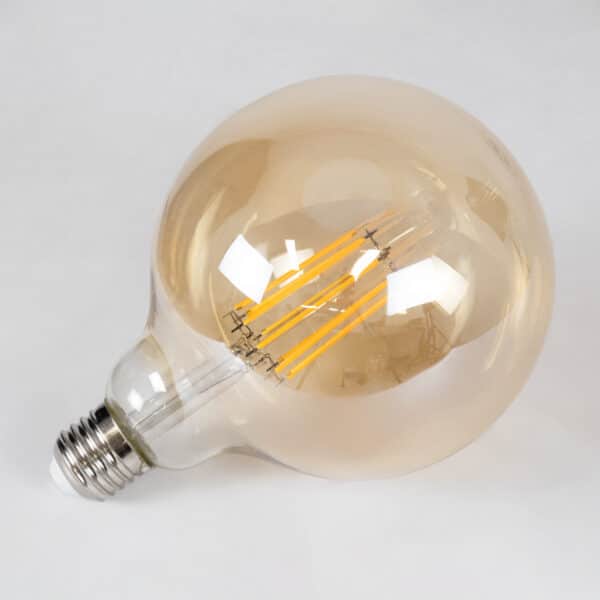 GloboStar® 99044 Λάμπα LED Long Filament E27 G125 Γλόμπος 12W 1080lm 360° AC 220-240V IP20 Φ12.5 x Υ18cm Ultra Θερμό Λευκό 2200K με Μελί Γυαλί - Dimmable - 3 Years Warranty | 10,52 €