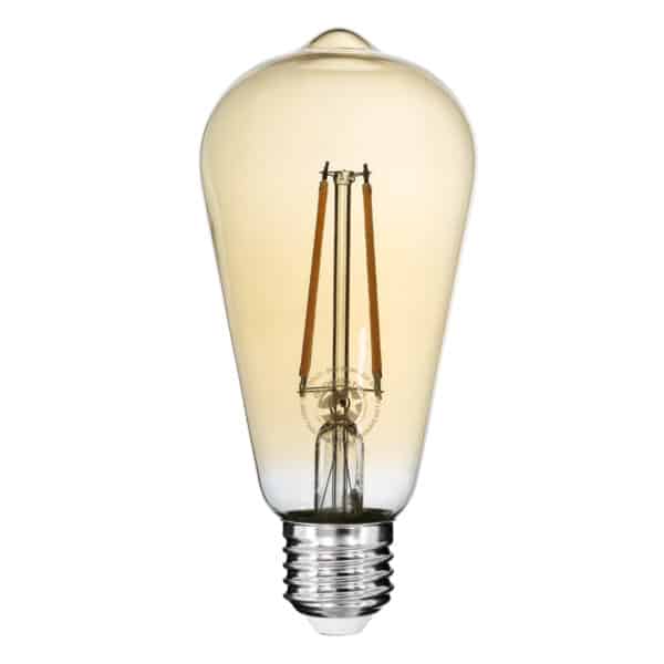 GloboStar® 99046 Λάμπα LED Long Filament E27 ST64 Αχλάδι 8W 720lm 360° AC 220-240V IP20 Φ6.4 x Υ14cm Ultra Θερμό Λευκό 2200K με Μελί Γυαλί - Dimmable - 3 Years Warranty | 7,35 €