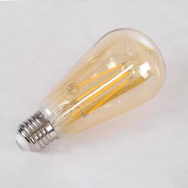 GloboStar® 99046 Λάμπα LED Long Filament E27 ST64 Αχλάδι 8W 720lm 360° AC 220-240V IP20 Φ6.4 x Υ14cm Ultra Θερμό Λευκό 2200K με Μελί Γυαλί - Dimmable - 3 Years Warranty | 7,35 €