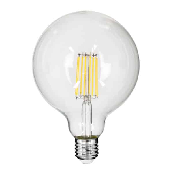 GloboStar® 99055 Λάμπα LED Long Filament E27 G125 Γλόμπος 12W 1320lm 360° AC 220-240V IP20 Φ12.5 x Υ18cm Φυσικό Λευκό 4000K με Διάφανο Γυαλί - Dimmable - 3 Years Warranty | 9,38 €