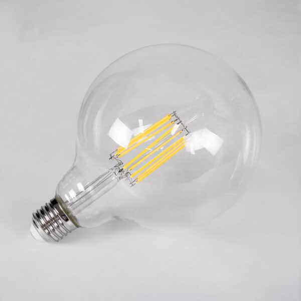 GloboStar® 99055 Λάμπα LED Long Filament E27 G125 Γλόμπος 12W 1320lm 360° AC 220-240V IP20 Φ12.5 x Υ18cm Φυσικό Λευκό 4000K με Διάφανο Γυαλί - Dimmable - 3 Years Warranty | 9,38 €