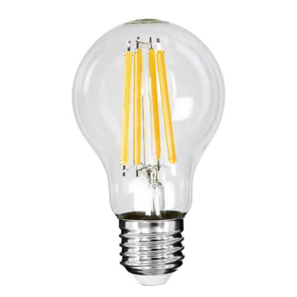 GloboStar® 99083 Λάμπα LED Long Filament E27 A60 Γλόμπος 4W 840lm 360° AC 220-240V IP20 Φ6 x Υ11cm Θερμό Λευκό 2700K με Διάφανο Γυαλί - Pro Series 210lm/W - A Ενεργειακή Κλάση - 3 Χρόνια Εγγύηση | 9,98 €