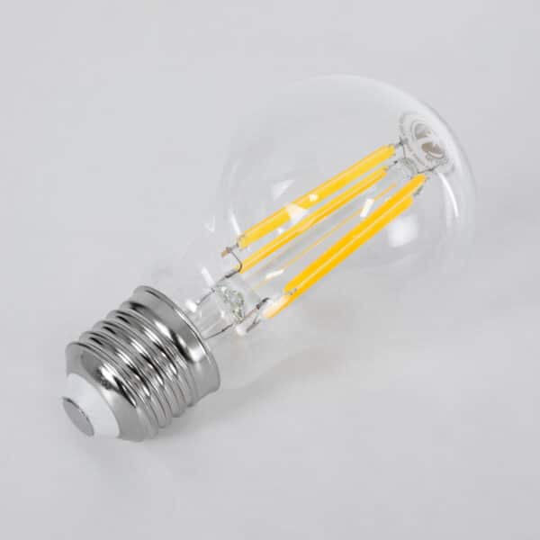 GloboStar® 99083 Λάμπα LED Long Filament E27 A60 Γλόμπος 4W 840lm 360° AC 220-240V IP20 Φ6 x Υ11cm Θερμό Λευκό 2700K με Διάφανο Γυαλί - Pro Series 210lm/W - A Ενεργειακή Κλάση - 3 Χρόνια Εγγύηση | 9,98 €