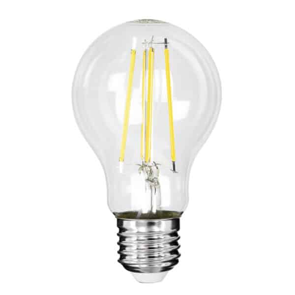 GloboStar® 99091 Λάμπα LED Long Filament E27 A60 Γλόμπος 4W 840lm 360° AC 220-240V IP20 Φ6 x Υ11cm Φυσικό Λευκό 4000K με Διάφανο Γυαλί - Pro Series 210lm/W - A Ενεργειακή Κλάση - 3 Χρόνια Εγγύηση | 9,98 €