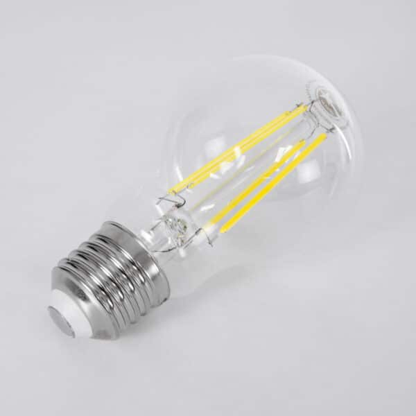 GloboStar® 99091 Λάμπα LED Long Filament E27 A60 Γλόμπος 4W 840lm 360° AC 220-240V IP20 Φ6 x Υ11cm Φυσικό Λευκό 4000K με Διάφανο Γυαλί - Pro Series 210lm/W - A Ενεργειακή Κλάση - 3 Χρόνια Εγγύηση | 9,98 €