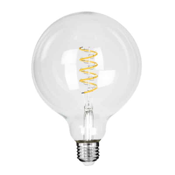 GloboStar® 99137 Λάμπα LED Soft S Spiral Filament E27 G125 Γλόμπος 4W 300lm 360° AC 220-240V IP20 Φ12.5 x Υ18cm Θερμό Λευκό 2700K με Διάφανο Γυαλί Dimmable - 3 Χρόνια Εγγύηση | 10,54 €