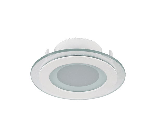 LED ΠΑΝΕΛ ΣΤΡΟΓΓΥΛΟ ΜΕ ΓΥΑΛΙ 6W 2700K