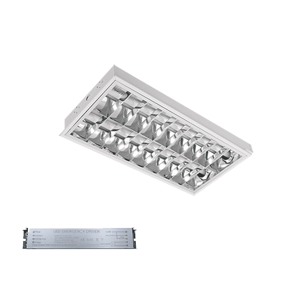 LENA-V ΜΕ LED (600MM) 2X9W 4000K ΧΩΝΕΥΤΟ 595X295mm ΜΕ ΜΠΛΟΚ