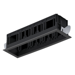 MODENA 4 MODULE RECESSED BOX WITH FRAME BLACK