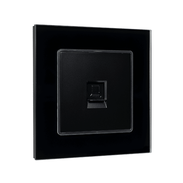 SINGLE LAN SOCKET GLASS FRAME BLACK
