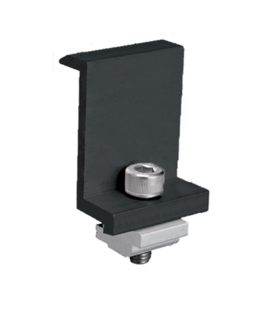 EL-EC END CLAMP FOR FRAMED PANEL 35MM BLACK