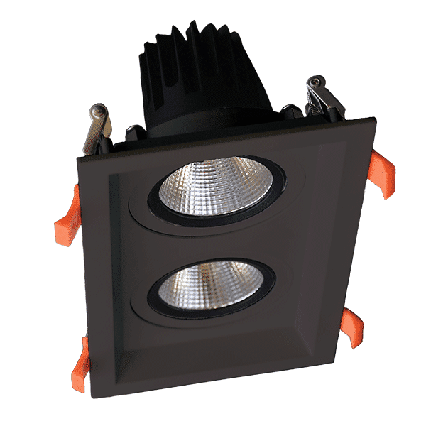 ΔΙΠΛΟ ΚΙΝΟΥΜΕΝΟ LED ΣΠΟΤ  2X15W 230V 3000K ΜΑΥΡΟ