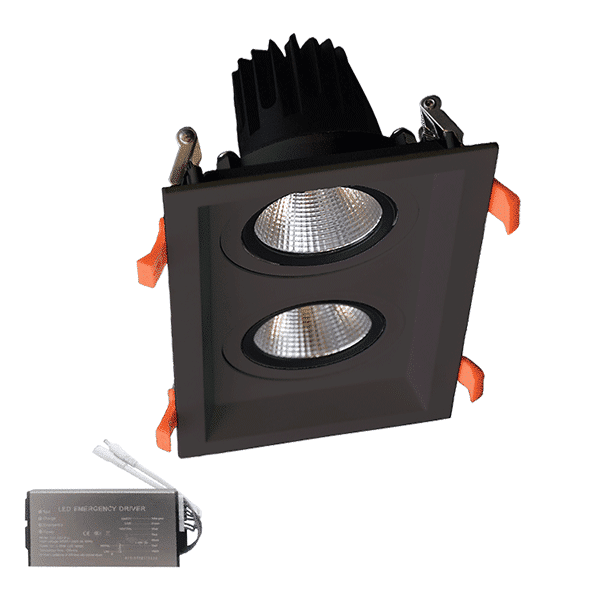 ΔΙΠΛΟ LED ΣΠΟΤ 2X30W 230V 3000K BL+ΚΙΤ ΑΣΦΑΛΕΙΑΣ