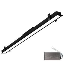 ELMARK LED ΠΡΟΦΙΛ ΧΩΝΕΥΤΗΣ ΤΟΠΟΘΕΤΗΣΗΣ 1500mm 50W 3000K ΜΑΥΡΟ + EMERGENCY KIT