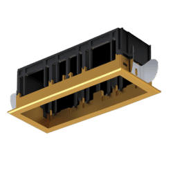 MODENA 3 MODULE RECESSED BOX WITH FRAME BRASS