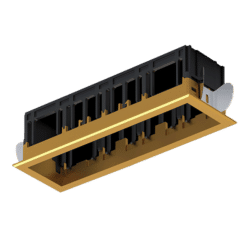 MODENA 4 MODULE RECESSED BOX WITH FRAME BRASS