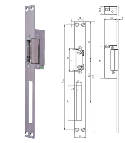 ELECTROMAGNETIC STRIKE PLATES 6-12V AC/DC