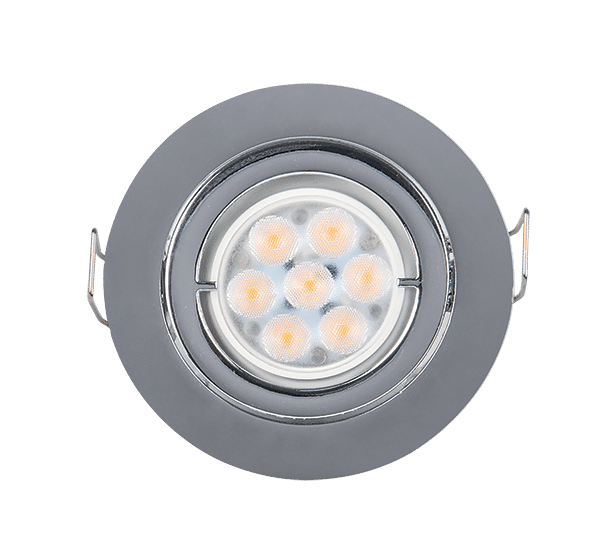 LED ΣΠΟΤ ΜΕΤΑΛΛΙΚΟ ΣΤΡΟΓΓΥΛΟ HIGH POWER 6W 4000-4300K ΝΙΚΕΛ ΜΑΤ