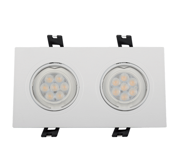 LED ΣΠΟΤ ΠΛΑΣΤΙΚΟ ΟΡΘΟΓΩΝΙΟ HIGH POWER 2X6W 2700-3000K ΛΕΥΚΟ