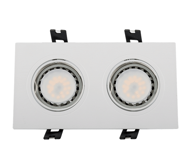 LED ΣΠΟΤ ΠΛΑΣΤΙΚΟ ΟΡΘΟΓΩΝΙΟ PAR 16 2X5.5W 2700-3000K ΛΕΥΚΟ