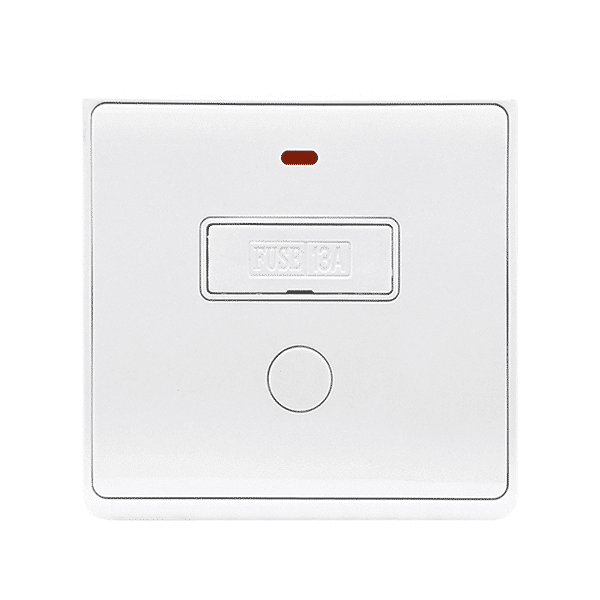 LONDON OUTLET WITH FUSE AND LED INDICATOR WHITE