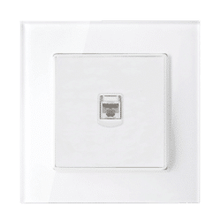 SINGLE LAN SOCKET GLASS FRAME WHITE