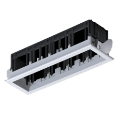 MODENA 4 MODULE RECESSED BOX WITH FRAME WHITE