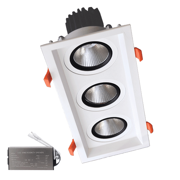 ΤΡΙΠΛΟ LED ΣΠΟΤ 3X15W 230V 3000K WH+ΚΙΤ ΑΣΦΑΛΕΙΑΣ