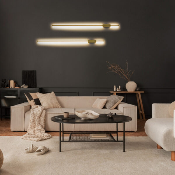 GloboStar® HARLEM 61336 Φωτιστικό Τοίχου - Απλίκα Design LED CCT 18W 2160lm 120° AC 220-240V - Εναλλαγή Φωτισμού μέσω Διακόπτη On/Off All In One Ψυχρό 6000k+Φυσικό 4500k+Θερμό 2700k Μ5 x Π4 x Υ120cm - Χρυσό - 3 Years Warranty | 45,26 €