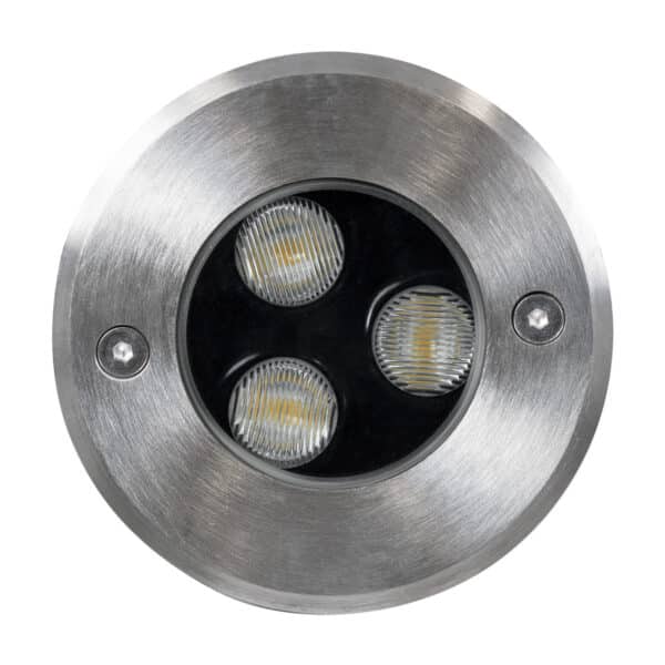 GloboStar® UNDERGROUND-FANI S-90979 Χωνευτό Φωτιστικό Σποτ Δαπέδου LED 12W 1080lm 60° DC 24V Αδιάβροχο IP68 Φ10 x Υ7.5cm Θερμό Λευκό 2700K - Ανοξείδωτο Ατσάλι | 50,83 €