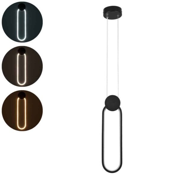 LG Oval Μεταλλικό Κρεμαστό Φωτιστικό Watt CCT