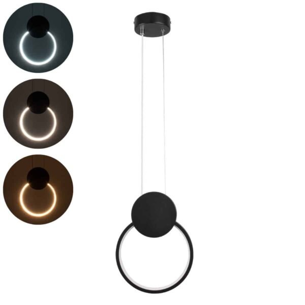 LG Round Μεταλλικό Κρεμαστό Φωτιστικό Watt CCT