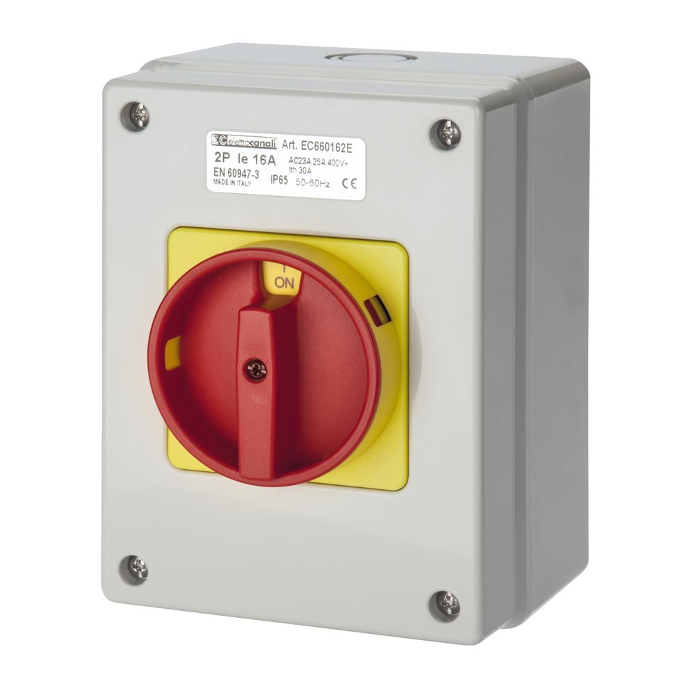 EC660 SURFACE SCHUNTING SWITCH 2P 63A RED EC660 SURFACE SCHUNTING SWITCH 2P 63A RED
