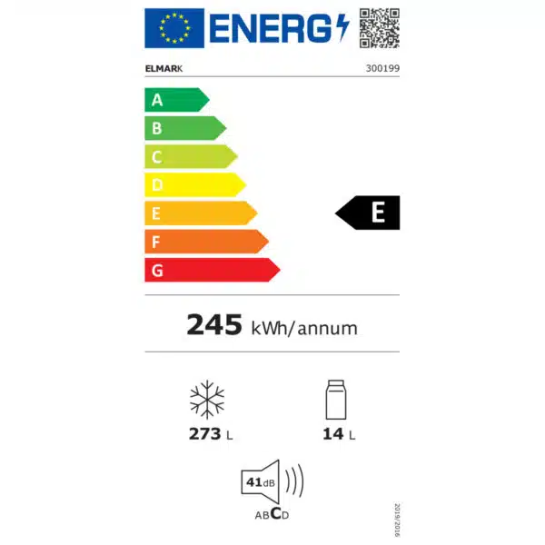 Elmark EL-364F Ψυγείο/Καταψύκτης Μονόπορτος 273L No Frost Λευκός (Produced for ELMARK by Midea) - Image 3