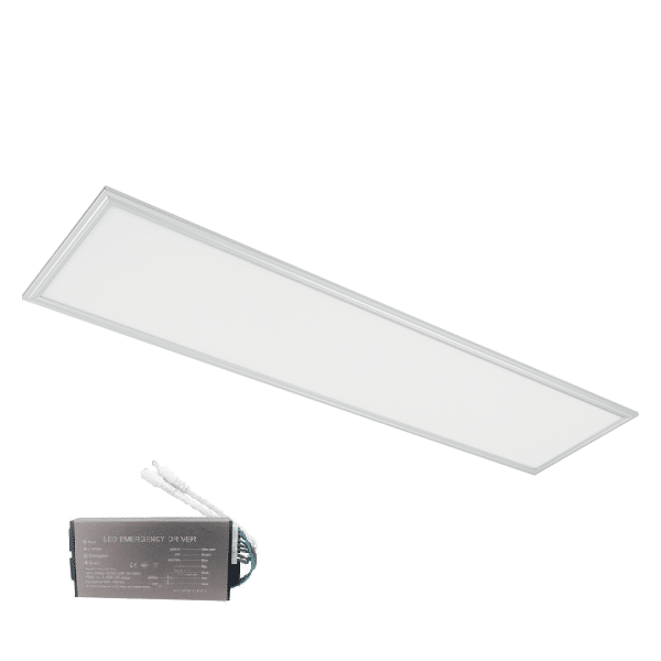 LED ΠΑΝΕΛ 48W 4000K 295x1195mm IP54 ΛΕΥΚΟ ΠΛΑΙΣΙΟ +ΜΠΑΤΑΡΙΑ ΑΣΦΑΛΕΙΑΣ