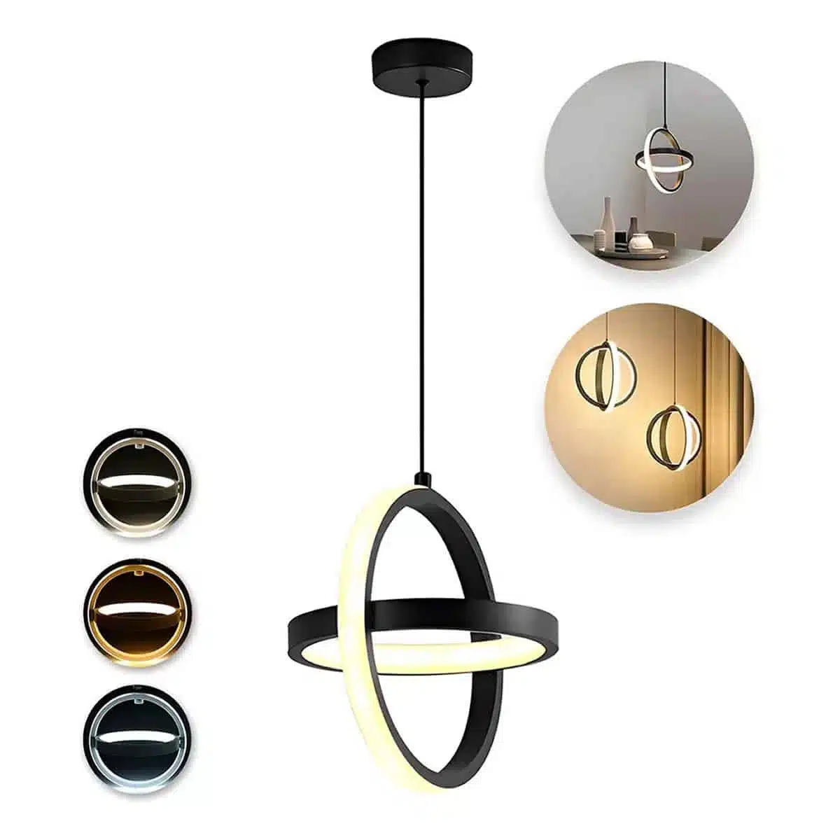 LG Κρεμαστό LED Φωτιστικό Οροφής Μαύρο W CCT με Εναλλαγή Φωτισμού μέσω Διακόπτη