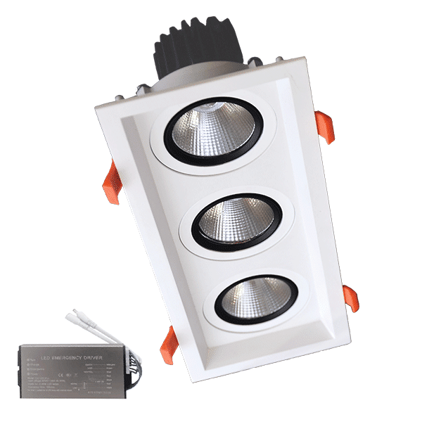 ΤΡΙΠΛΟ LED ΣΠΟΤ 3X15W 230V 3000K WH+ΚΙΤ ΑΣΦΑΛΕΙΑΣ