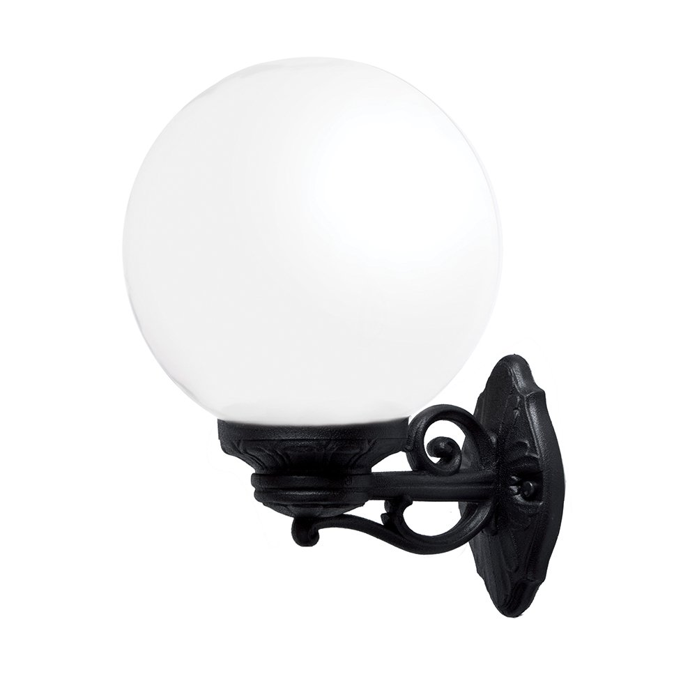 GLOBE 250 OPAL GARDEN WALL LAMP 1XE27 IP55 BLACK GLOBE 250 OPAL GARDEN WALL LAMP 1XE27 IP55 BLACK